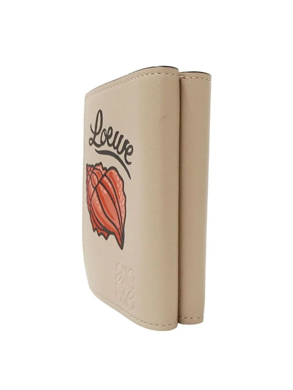 Loewe Wallet Trifold Anagram Shell Beige Mini Compact Seashell